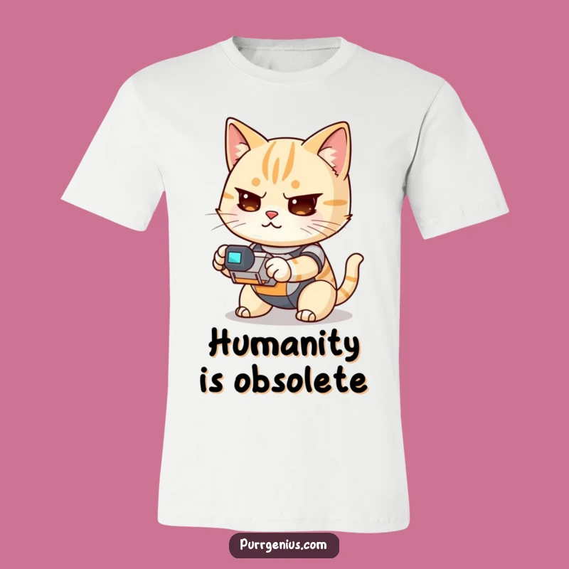 Funny Kawaii Cat Robot Operator Tee: The Ultimate Comical Cat Clothing Gift