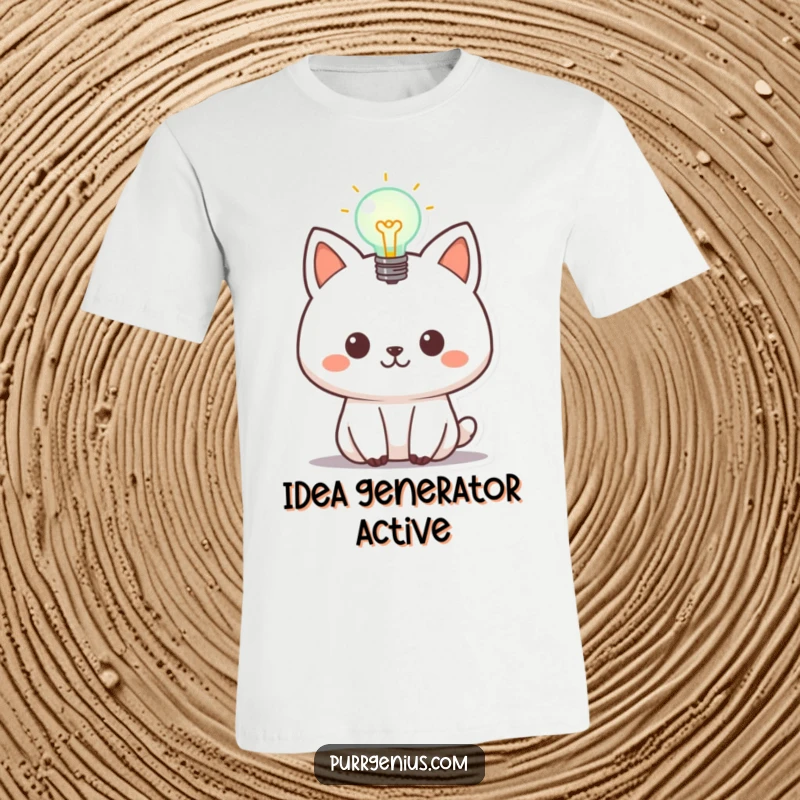 Funny animal t-shirt depicting a character with a lightbulb symbolizing a sudden, brilliant idea or moment of clarity.