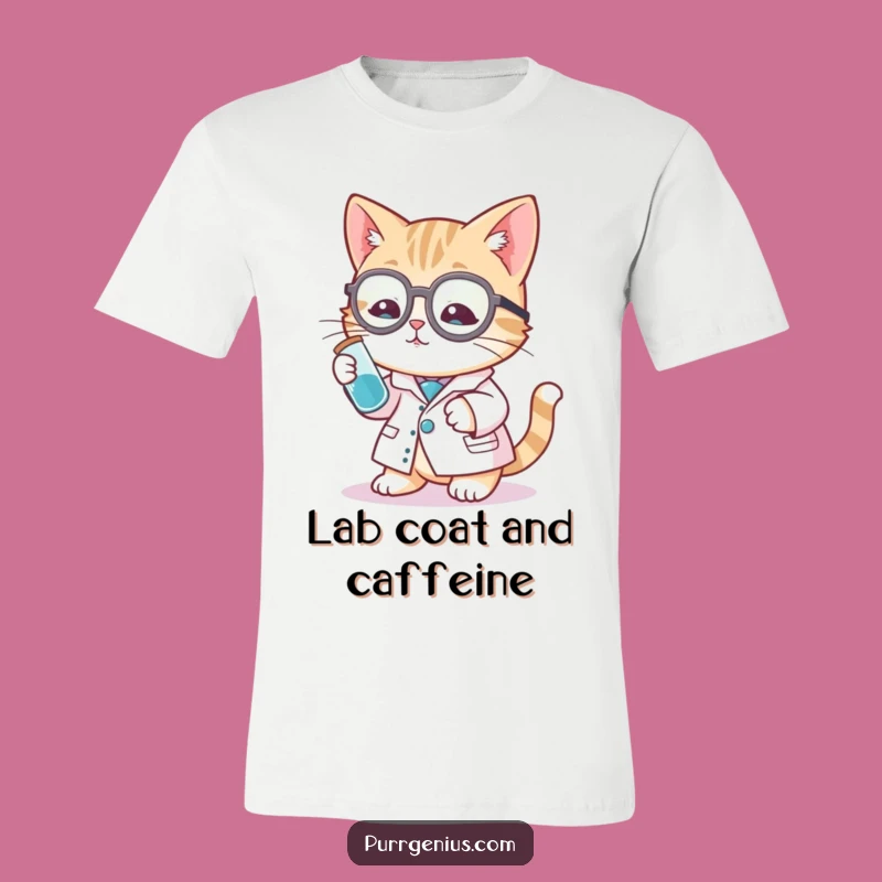 Funny Cat Scientist T-Shirt - Adorable Lab Coat Kitty Funny Gift!