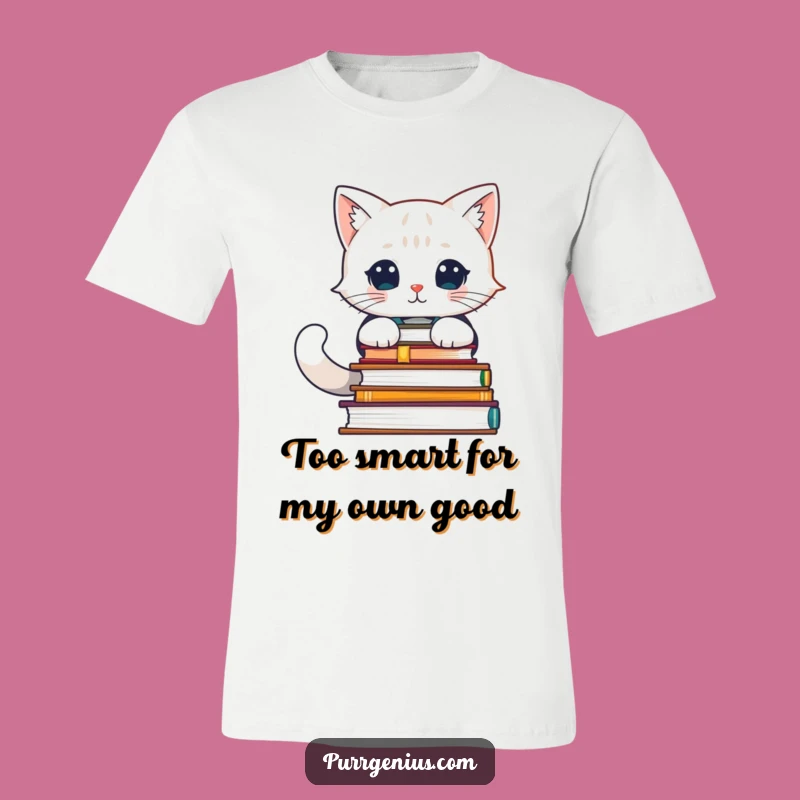 Funny Feline Scholar T-Shirt: Wear Your Love for Books & Laughs