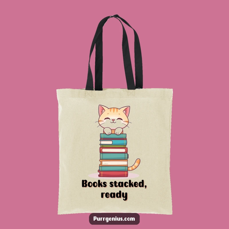 Funny Bookworm Cat Tote Bag: Literary Balance Bag, Practical Gift for Students