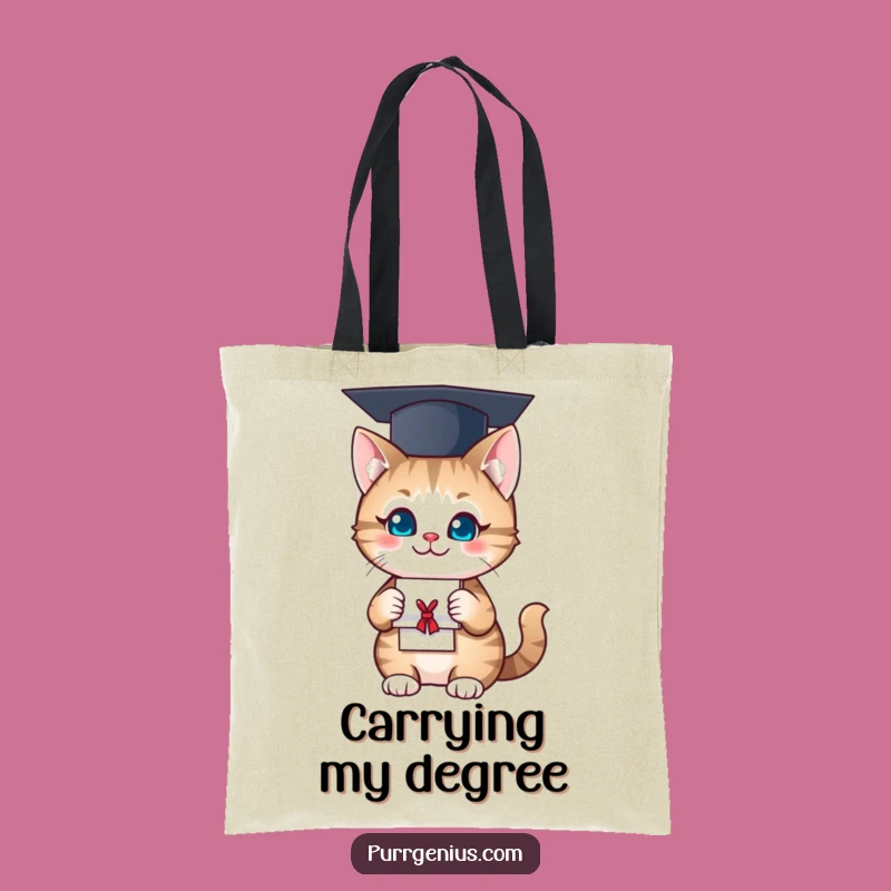 Funny Tote Bag: Graduate Cat Essentials, Stylish & Humorous Carryall