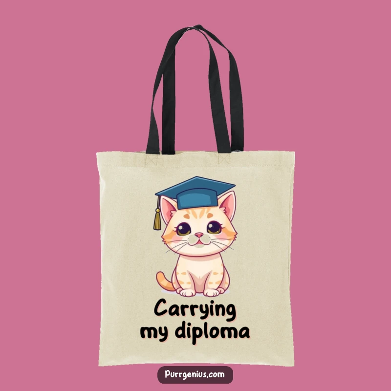 Funny Cat Graduation Cap Tote Bag: Carry Your Smarts with Flair