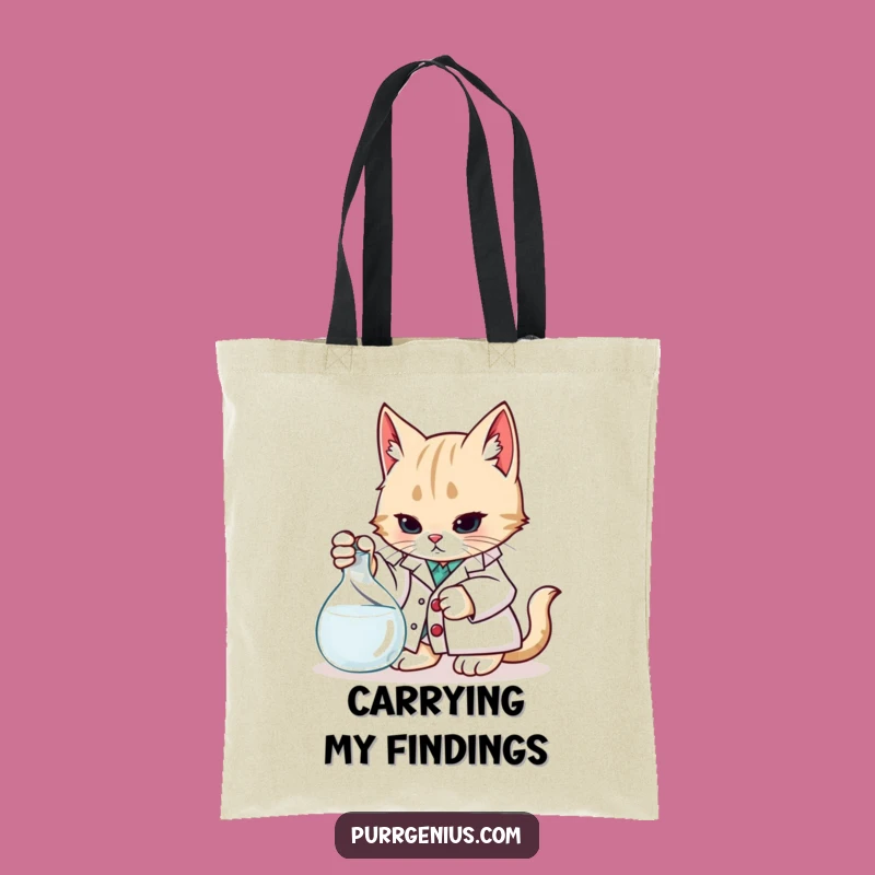 Funny Tote Bag: Scientist Cat Essentials, Stylish & Humorous Carryall