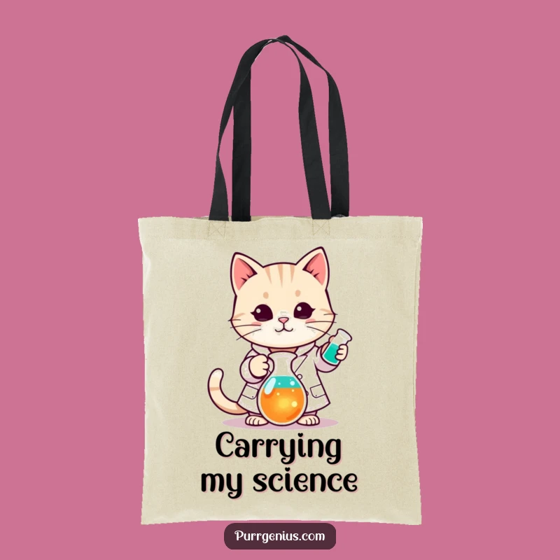 Funny Kawaii Cat Lab Tote Bag: Carry Your Experiments & Essentials