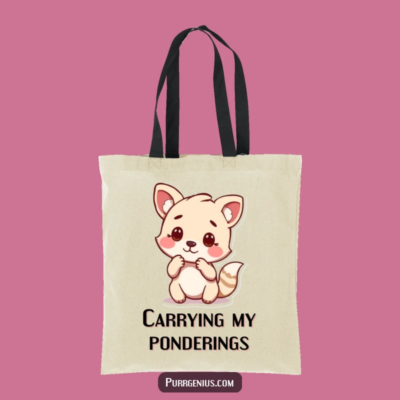 Funny Animal Thoughtful Pose Tote Bag: Carry Your Ideas