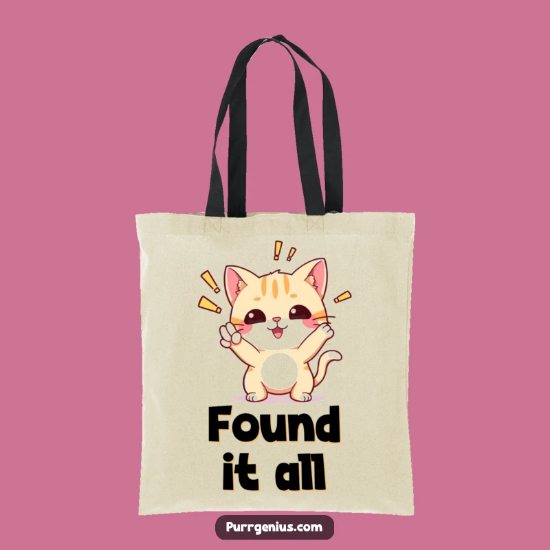 Funny Cat Discovery Tote Bag: Aha! Kitty Bag, Hilarious Gift for Students