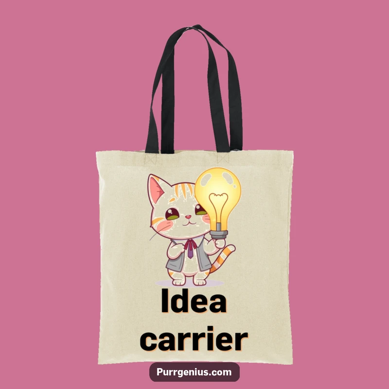 Funny Cat Lightbulb Tote Bag: Carry Brilliant Ideas with Style