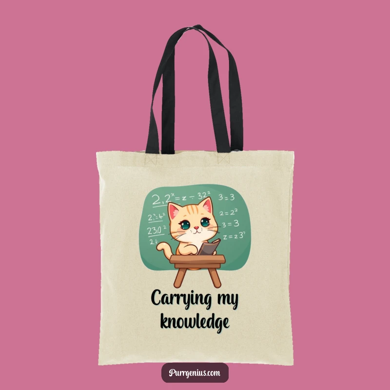 Funny Cat Math Equation Tote Bag: Carry Your Brilliance