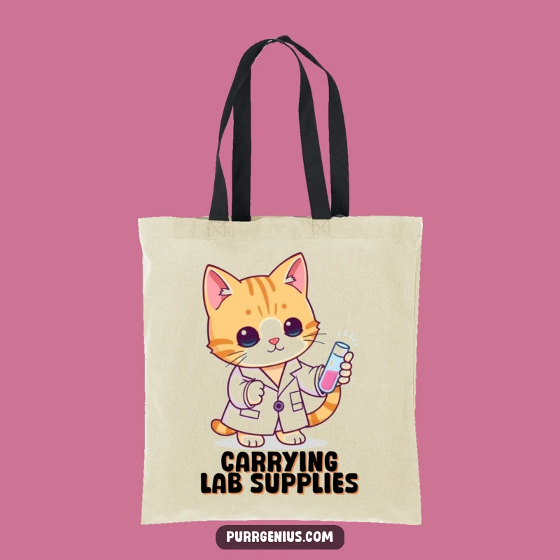 Funny Cat Scientist Tote Bag: Carry Your Books & Laughs in Style