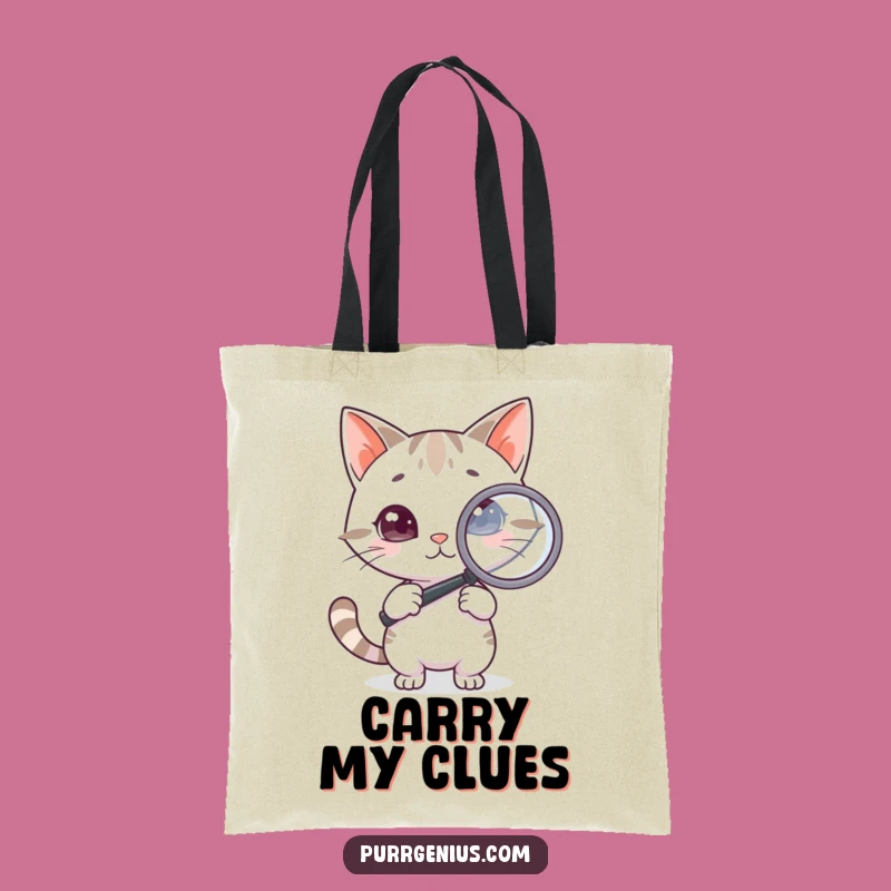 Funny Detective Cat Tote Bag - Carry Your Clues with Hilarious Feline Smarts!
