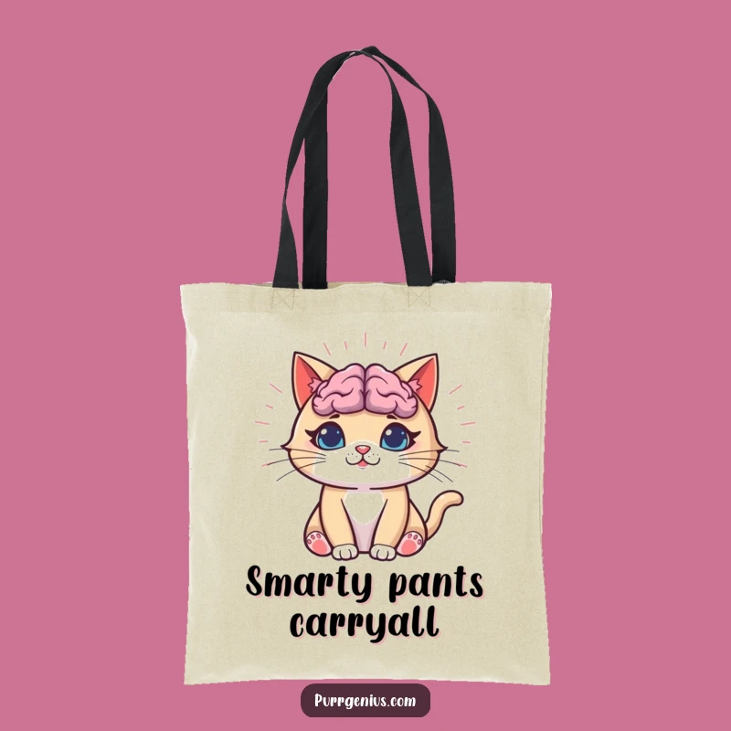 Funny Genius Cat Tote Bag: Carry Knowledge with Smart Feline Style, Ideal Funny Gift