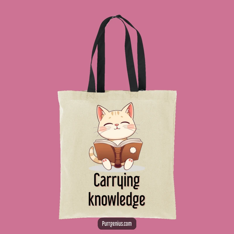 Funny Wise Cat Tote Bag: Carry Your Knowledge and Essentials with This Hilarious Feline