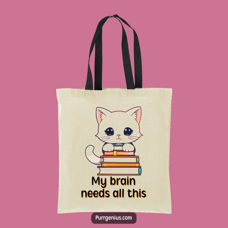 Funny Feline Scholar Tote Bag: Carry Your Books & Wit in Style