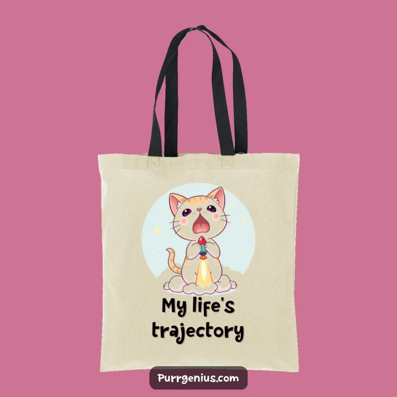 Funny Cat Rocket Launch Tote Bag: Carry Your Surprises with Flair