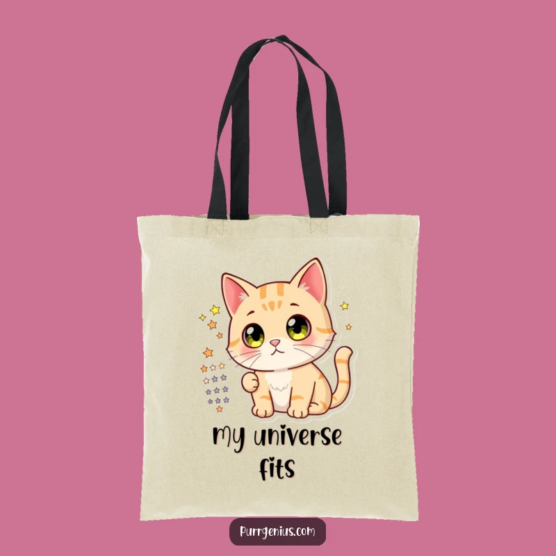 Funny Cat Stargazer Tote Bag: Cute Kitty Carry-all, Hilarious Gift for Explorers